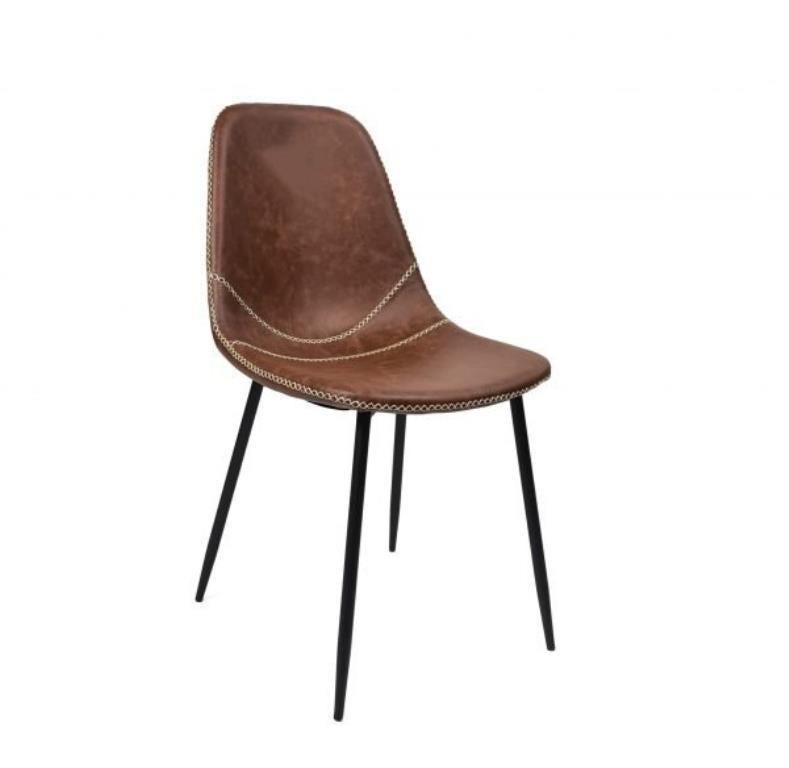 VINTAGE LEREN KUIPSTOELEN, Dutchbone franky UP stoel  705, Ophalen of Verzenden, Nieuw, Bruin, Vijf, Zes of meer stoelen