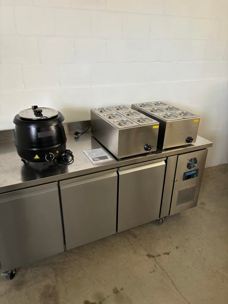 Te koop 1 Soepketel en 2 elektrische Bainmarie rvs, Ophalen of Verzenden, Zo goed als nieuw