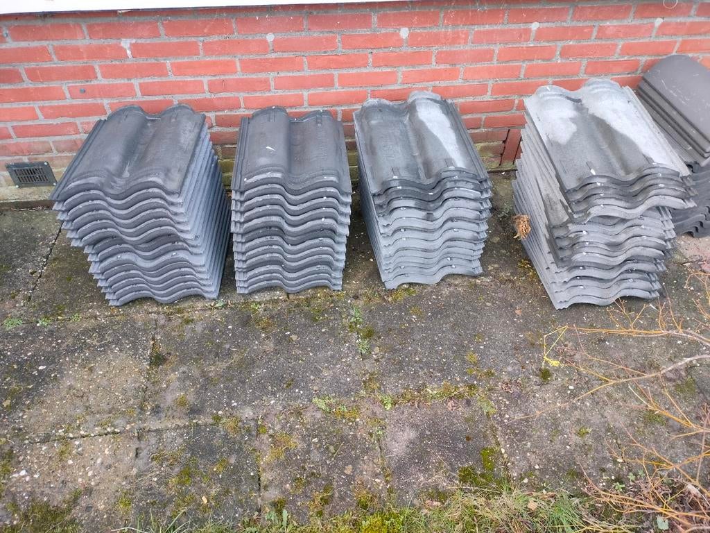 Nieuwe antraciete monier dakpannen, Doe-het-zelf en Verbouw, Ophalen, Steen of Klei, Zwart, Nieuw