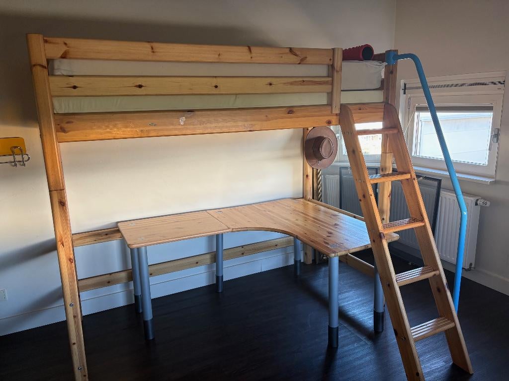 Flexa Hoogslaper met bijpassend buro, Kinderen en Baby's, Kinderkamer | Stapelbedden en Hoogslapers, Ophalen, Gebruikt, Hoogslaper