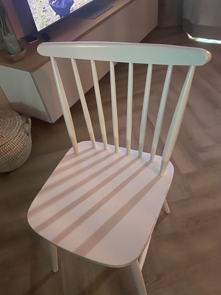 Witte houten spijlen stoel, Ophalen, Gebruikt, Wit, Eén