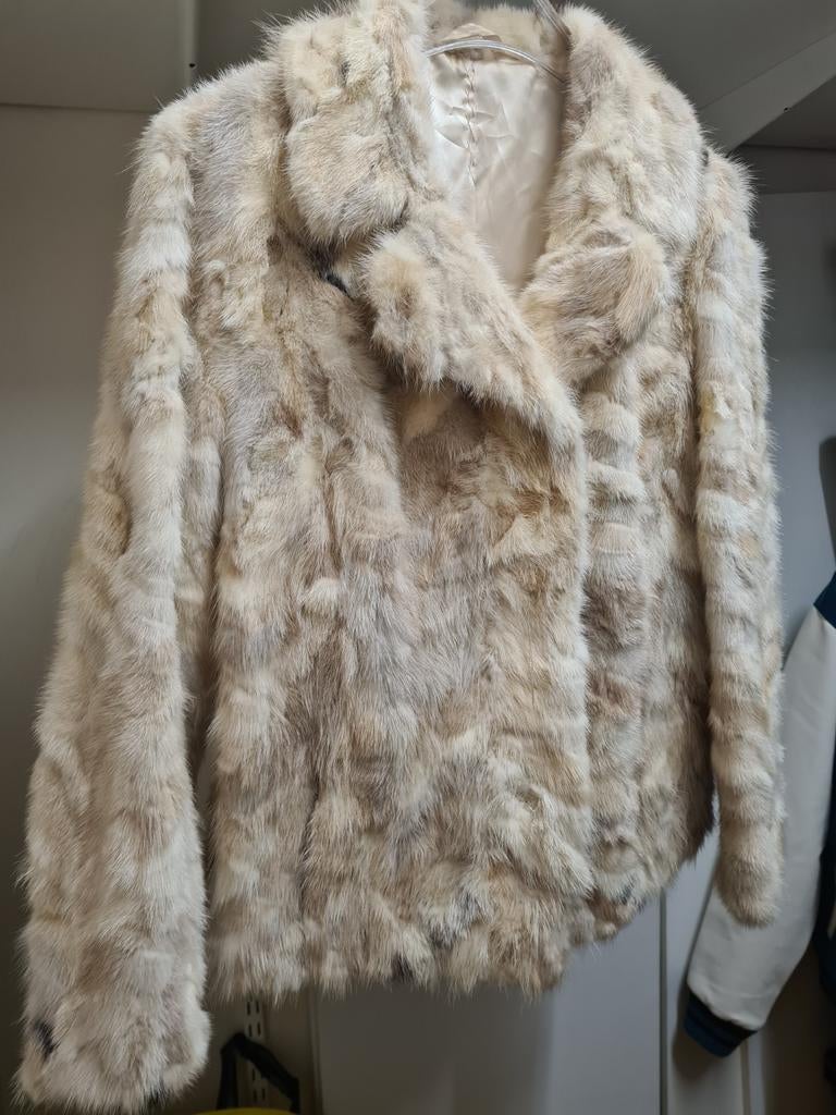 Echte bontjas, vlot model, maat 40, Kleding | Dames, Ophalen of Verzenden, Gedragen, Maat 38/40 (M), Beige
