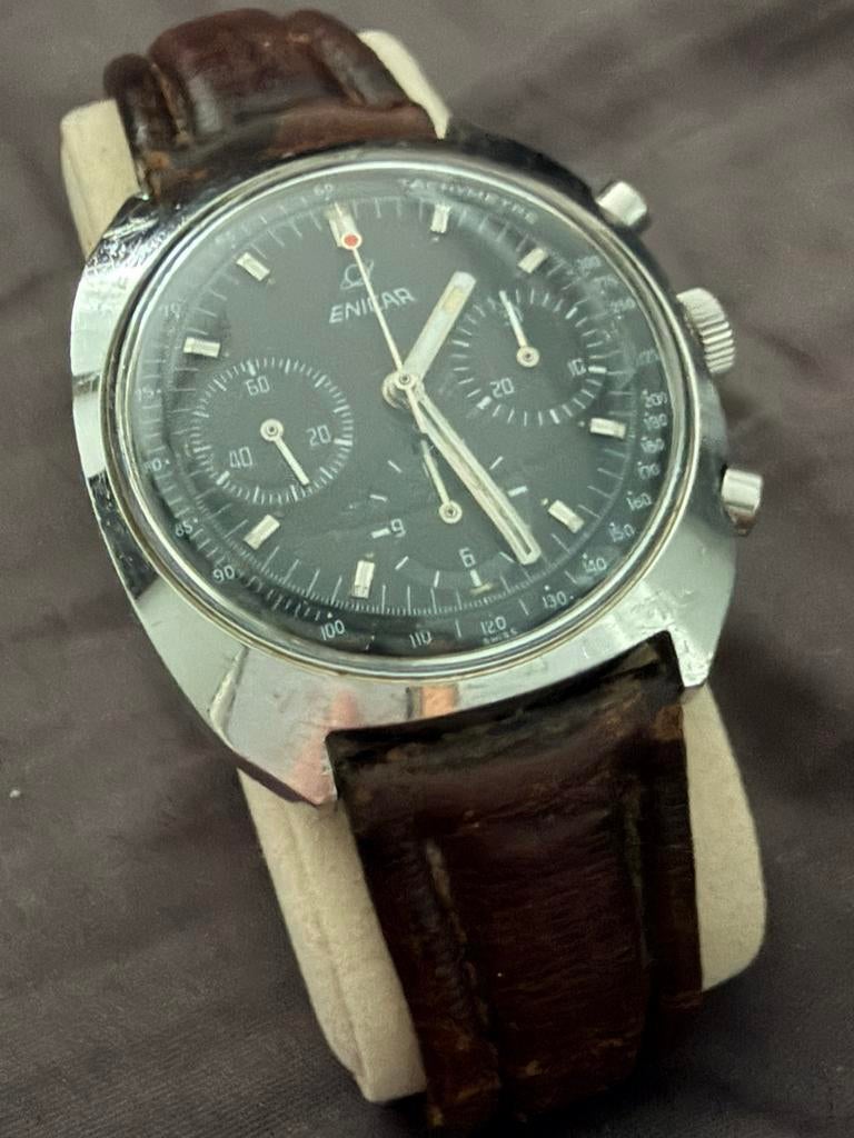 ENICAR Chronograph 072-01-03 - Vintage Polshorloge, Overige merken, Staal, Polshorloge, Ophalen of Verzenden