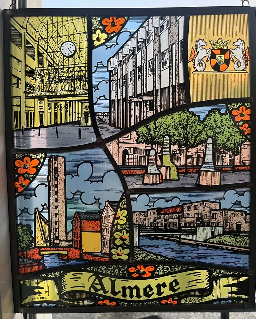 Uniek Glas in Lood Paneel Almere - Handgemaakt Kunstwerk, Ophalen of Verzenden