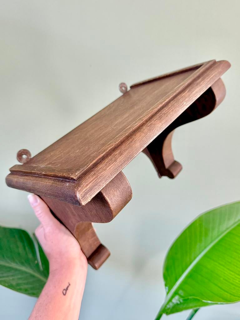 Vintage houten wandconsole console wandplank, Ophalen of Verzenden, Gebruikt