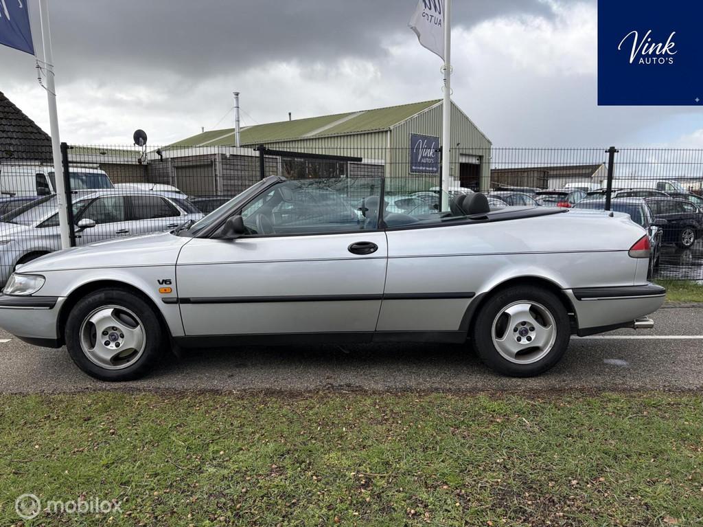 Saab 900 Cabrio 2.5 V6 SE, Zwart, Cabriolet, 4 stoelen, Leder