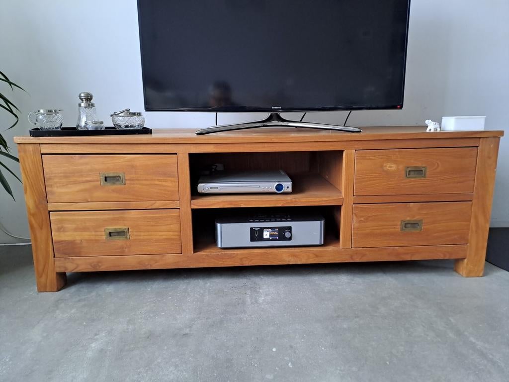 tv meubel Teak lxbxh  150x50x50, Huis en Inrichting, Kasten | Televisiemeubels, Ophalen, Gebruikt, Teakhout, Minder dan 100 cm