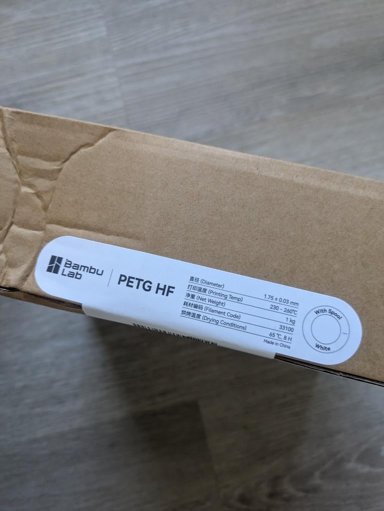 Bambu Lab PETG Wit white filament, Computers en Software, 3D-printerbenodigheden, Ophalen of Verzenden, Nieuw