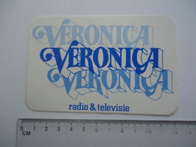 sticker oud Veronica Radio tv televisie retro plastic retro, Verzenden, Zo goed als nieuw, Bedrijf of Vereniging