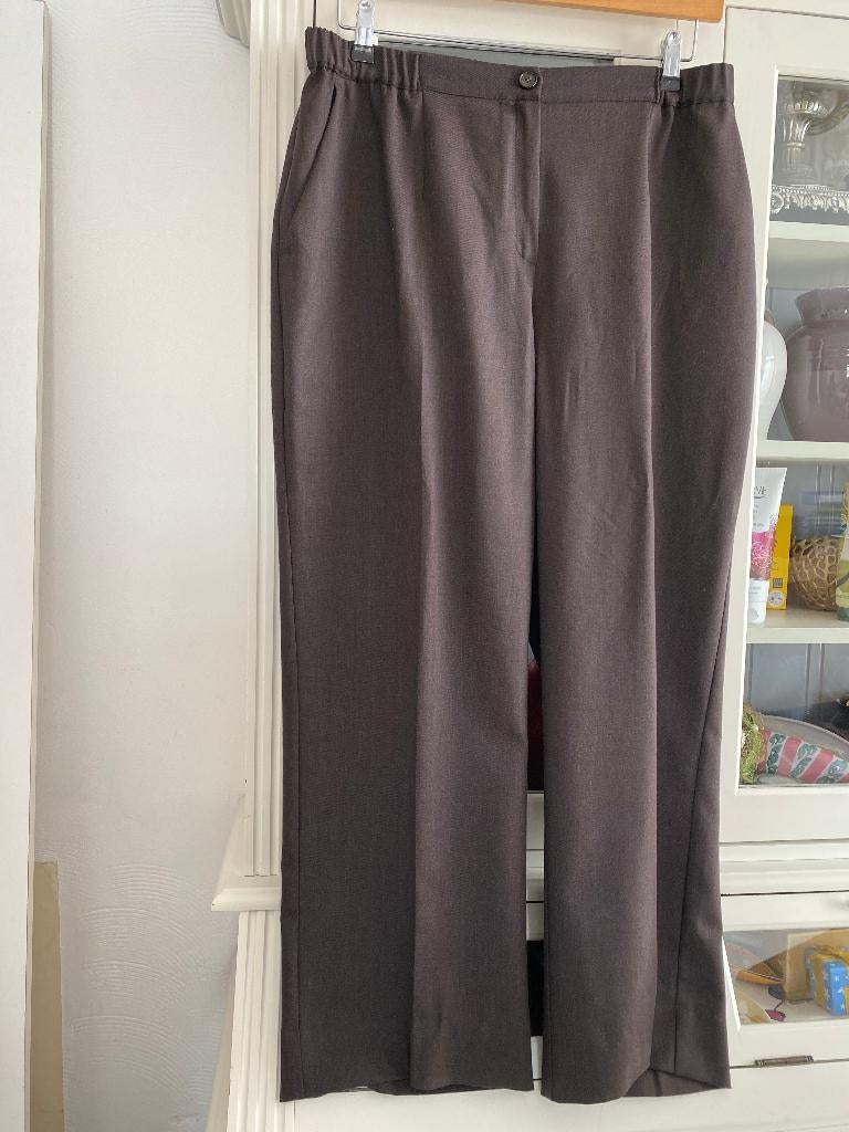 Marina Rinaldi broek bruin 95% wol 44/46, Ophalen of Verzenden, Nieuw, Maat 42/44 (L), Bruin