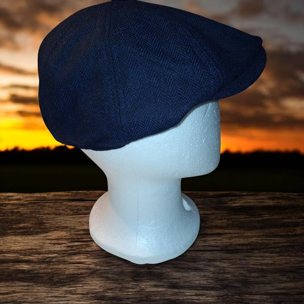 Heren tweed Gatsby pet blauw  – maat 58– nieuw € 10,00, Ophalen of Verzenden, Nieuw, 58 of 59 cm (L, 7¼ of ⅜ inch), Hoed