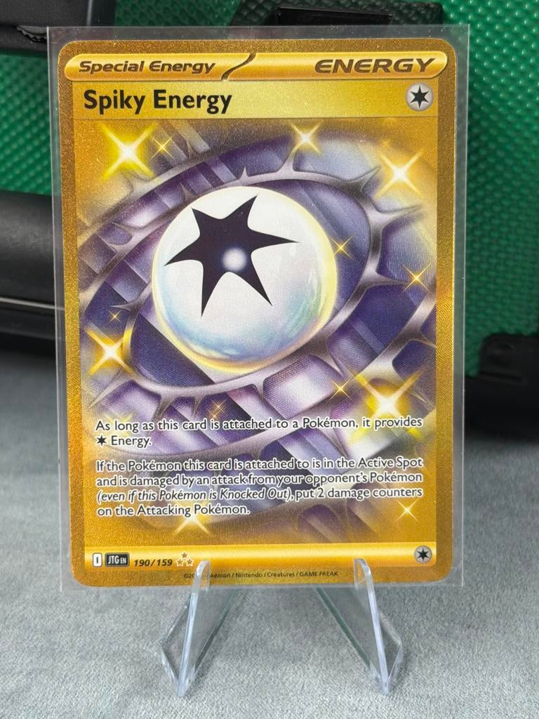Pokémon TCG Spiky Energy Gold Secret Rare 190/159, Ophalen of Verzenden, Zo goed als nieuw, Losse kaart, Foil