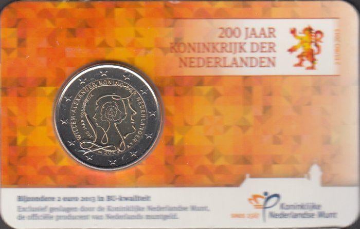 Nederland 2 euro 200 Jaar Koninkrijk 2013 BU in coincard, Postzegels en Munten, Munten | Nederland, Ophalen of Verzenden, Koningin Beatrix