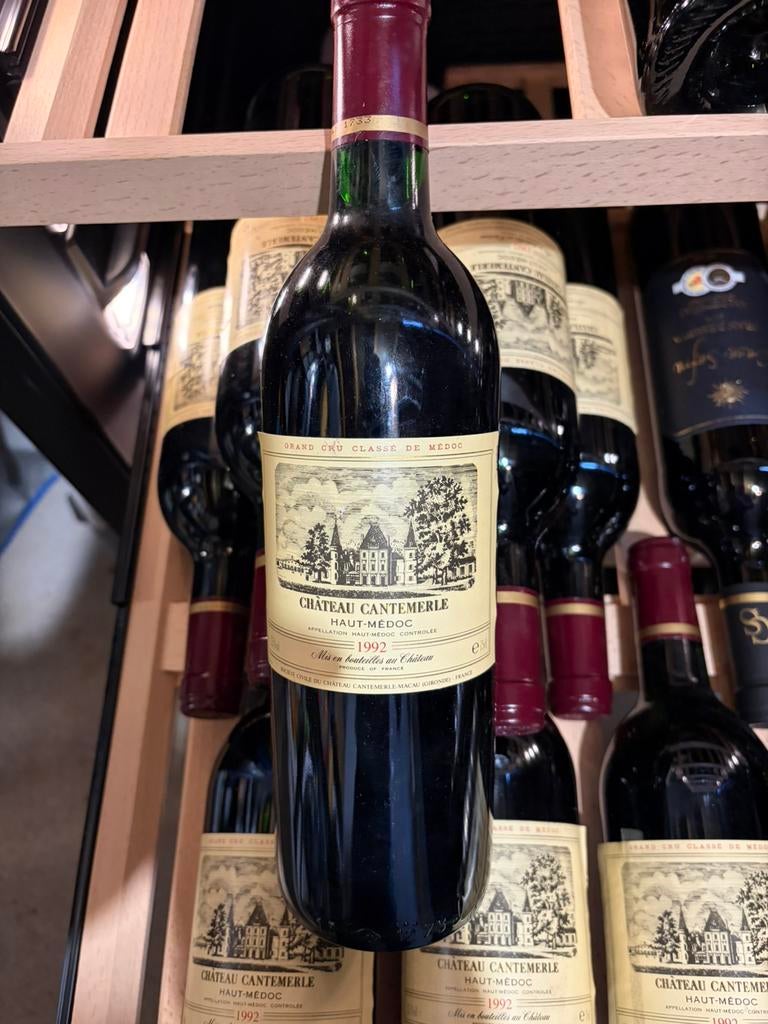 Château Cantemerle Haut-Médoc 1992 10 flessen, Frankrijk, Ophalen of Verzenden, Zo goed als nieuw, Rode wijn