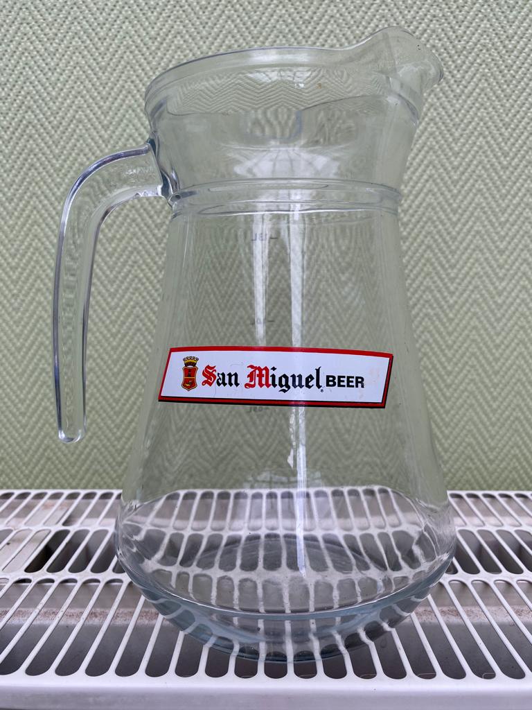 Pitcher bierkan "San Miguel"", Verzamelen, Biermerken, Verzenden, Overige typen, Overige merken