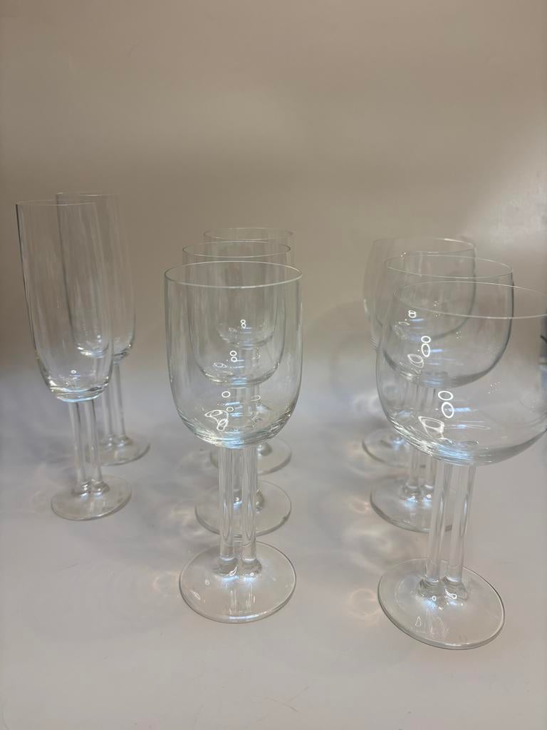 8 delige set Rosenthal Cupola wijnglazen en flutes, Antiek en Kunst, Antiek | Glas en Kristal, Ophalen of Verzenden