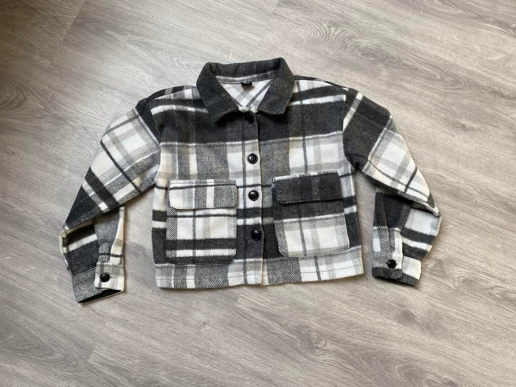 Grijs geruit houthakkers jasje, Kinderen en Baby's, Ophalen of Verzenden, Zo goed als nieuw, Meisje, Jas