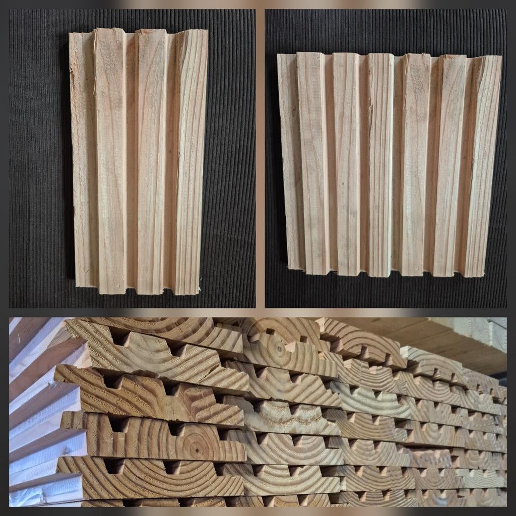 100 douglas rhombus triple planken 3 meter voor gevelbekledi, Ophalen of Verzenden