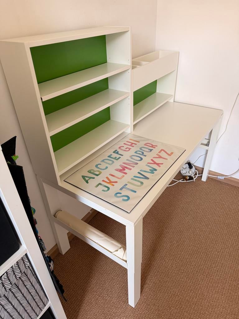 IKEA bureau PALH met opzetstuk, Gebruikt, Spaanplaat of MDF, Ophalen of Verzenden, IKEA