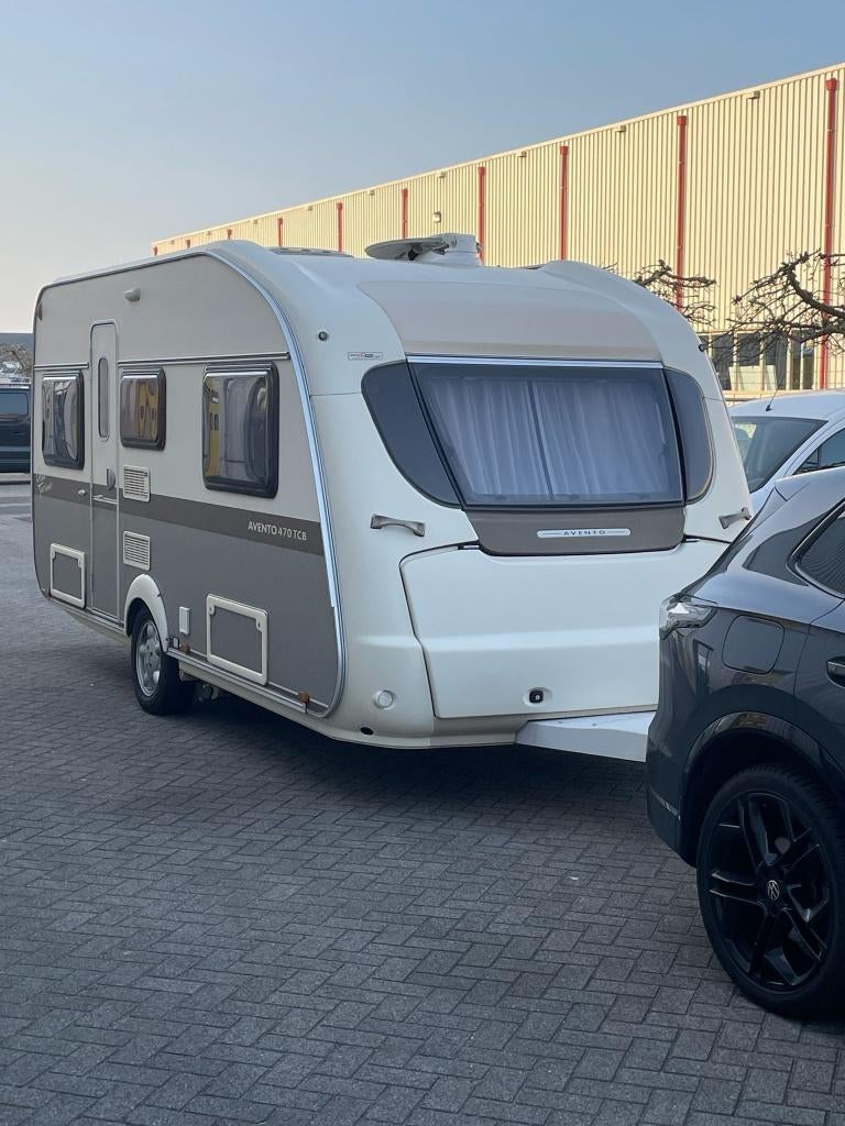 Avento Gran Turismo 470 TCB enkele bedden, Caravans en Kamperen, 2 aparte bedden, Avento, 4 tot 5 meter, Tot en met 4