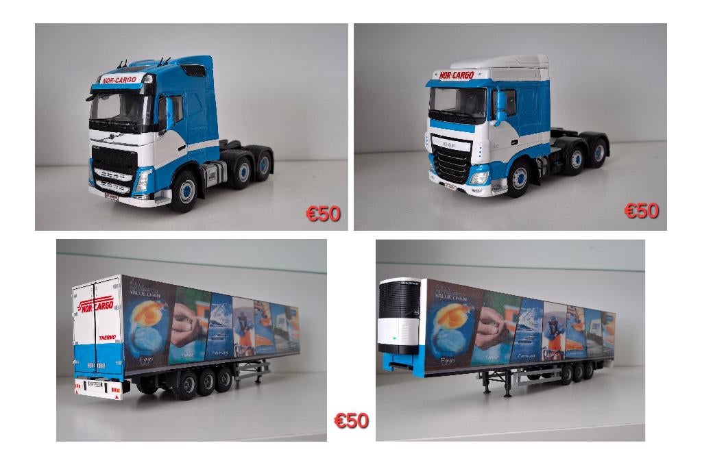 3x NorCargo code 3 modellen, ZIEN!, Ophalen of Verzenden, Zo goed als nieuw, Bus of Vrachtwagen, Wsi