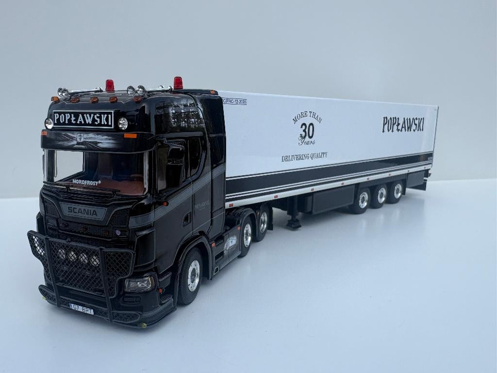 WSI SCANIA  S HIGHLINE  6X2 + REEFER TRAILER POPLAWSKI, Ophalen of Verzenden, Nieuw, Bus of Vrachtwagen, Wsi