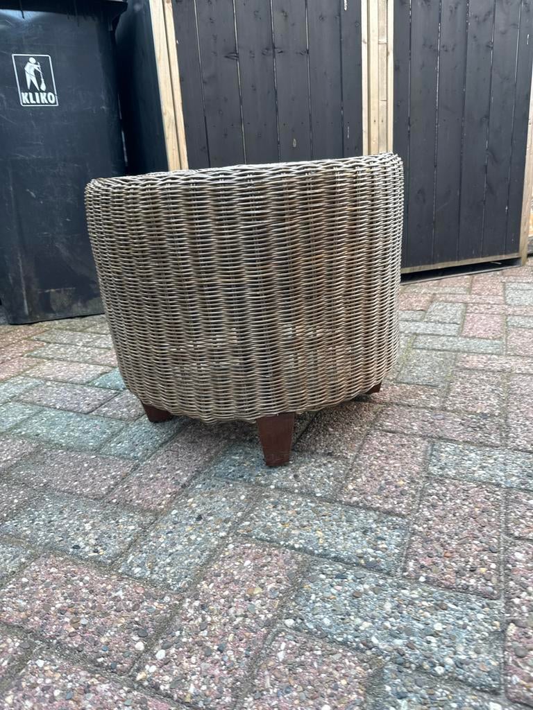 Rieten krukje / bijzettafel, Huis en Inrichting, Ophalen, Gebruikt, Overige materialen