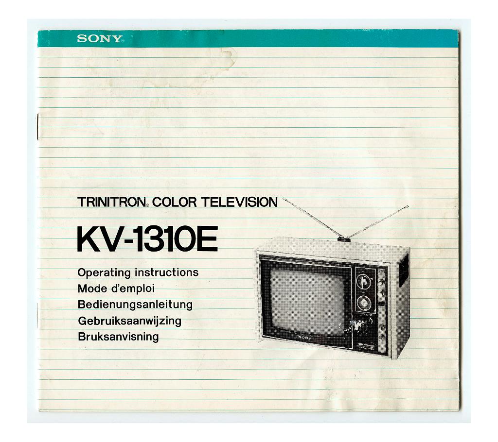 ORIGINELE  1973 SONY TRINITRON KV-1310E TV MANUAL, Ophalen of Verzenden, Zo goed als nieuw