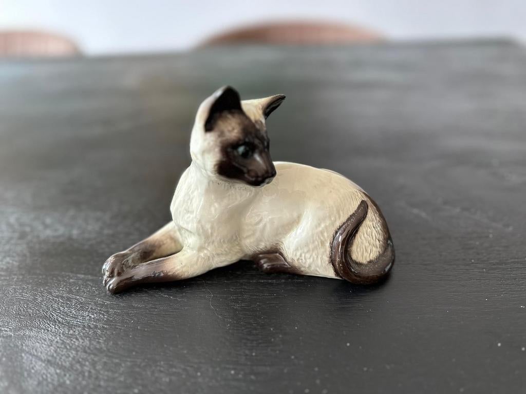 Siamese kat porseleinen beeldje, Ophalen of Verzenden