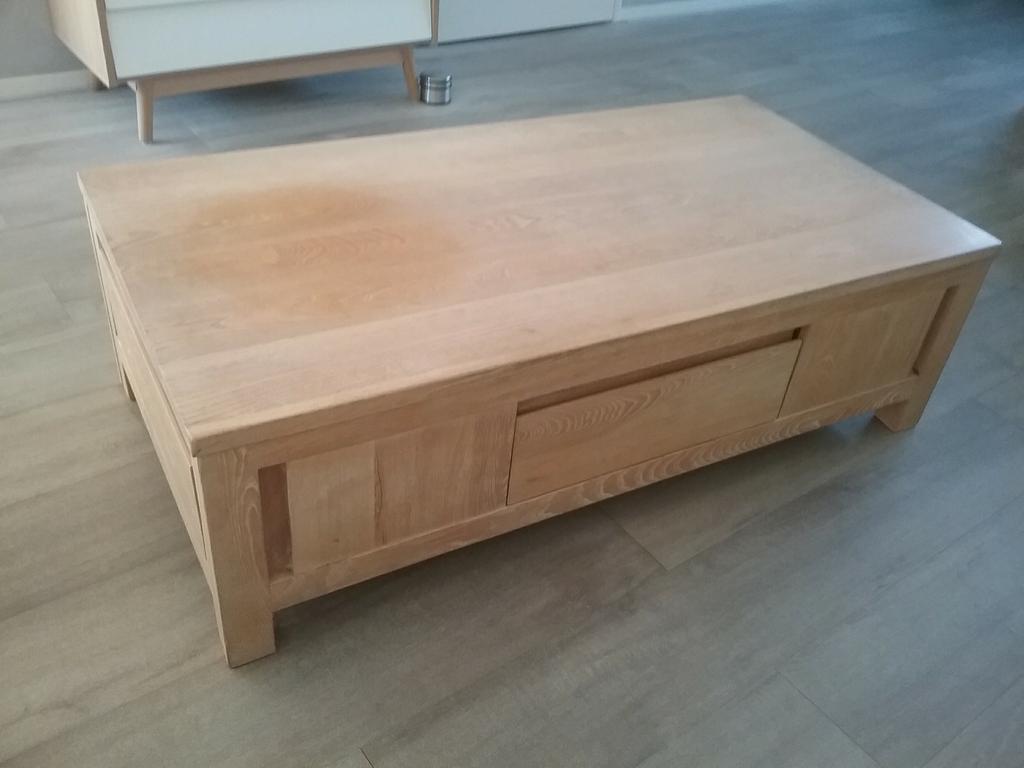 Salontafel blank eiken, Huis en Inrichting, Tafels | Salontafels, Ophalen, Gebruikt, 100 tot 150 cm, Klassiek