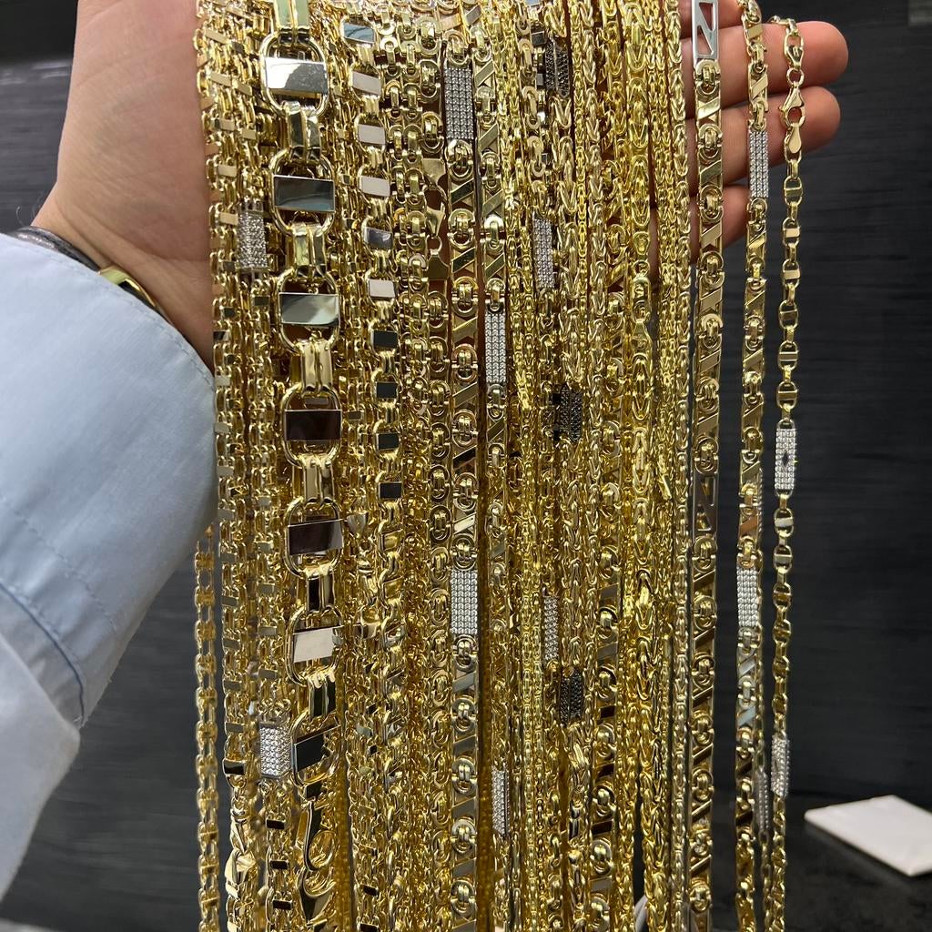 14 karaat gouden kettingen massief valentino magnum, Ophalen of Verzenden, Nieuw, Goud