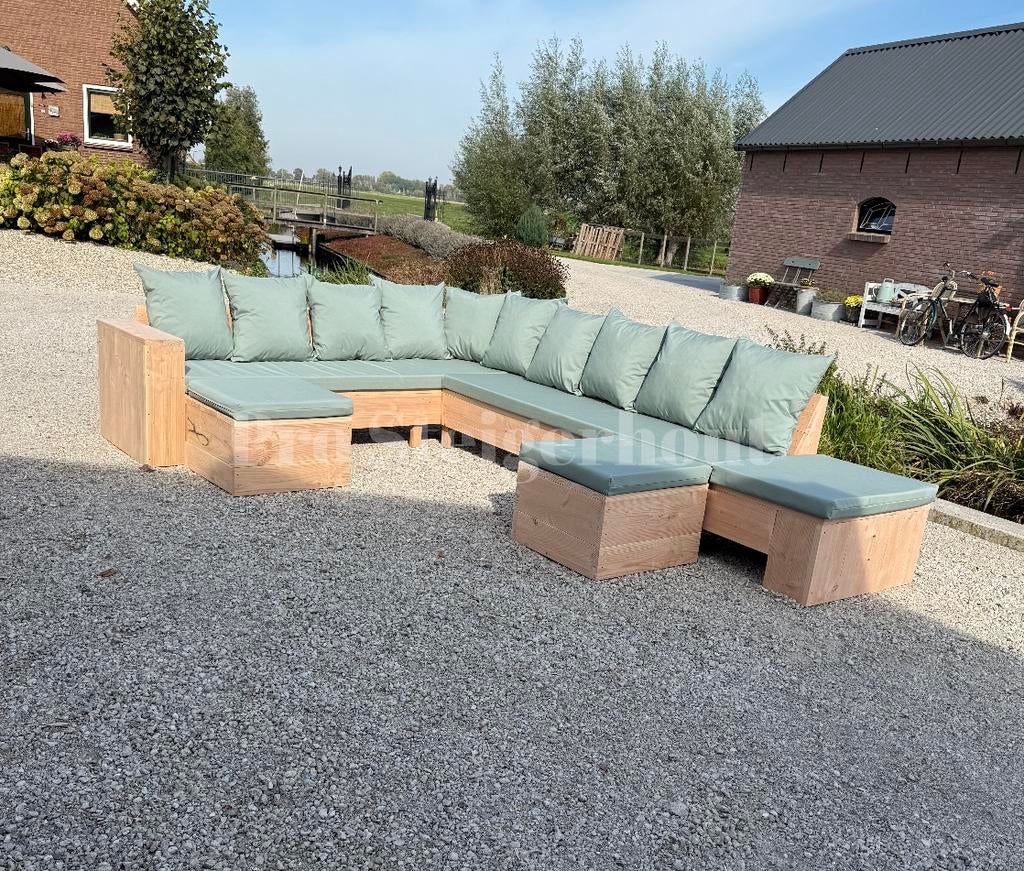 Douglas Loungeset Hoekbank Tuinset Tuinmeubelen Douglashout, Ophalen of Verzenden