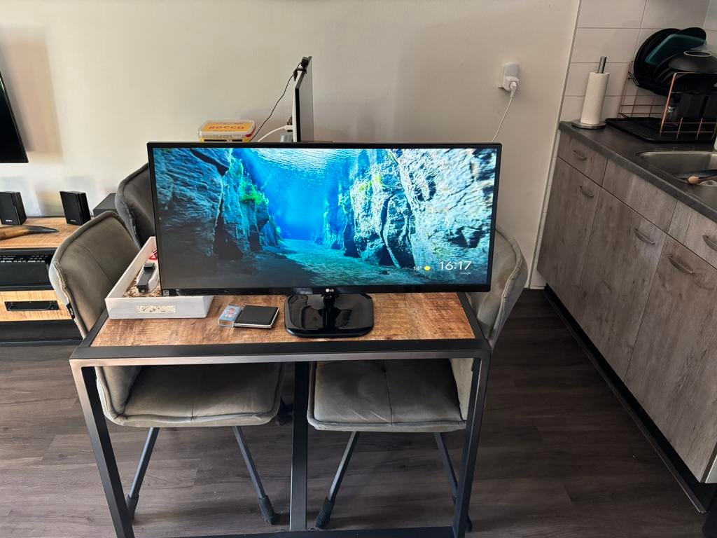 LG 34UM58-P 34 inch UltraWide IPS gaming Monitor Zwart, Ophalen, Zo goed als nieuw