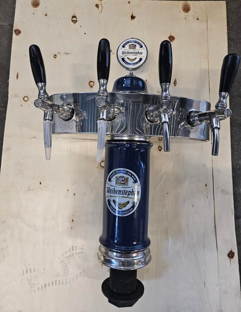 Porseleinen Weihenstephan tapzuil, 4 kraans, uniek, mancave, Ophalen, Gebruikt, Overige merken