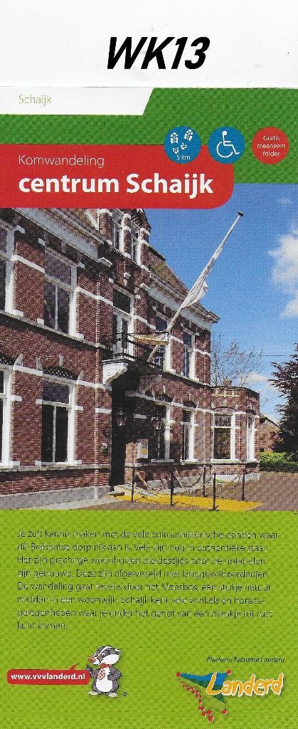 Pl19 wandelkaart / plattegrond  wk13 centrum schaijk, Boeken, 2000 tot heden, Ophalen of Verzenden, Nederland, Landkaart