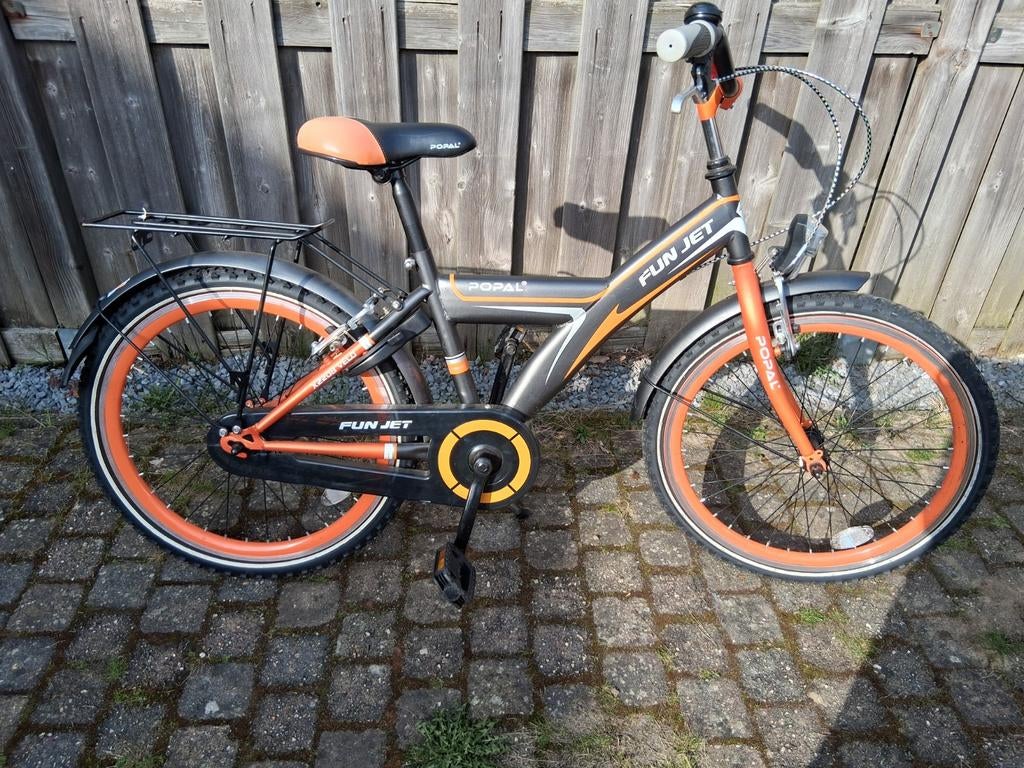 Popal Fun Jet kinderfiets 20 inch - Zwart/Oranje, Fietsen en Brommers, Fietsen | Kinderfietsjes, Ophalen, Gebruikt, 20 inch of meer