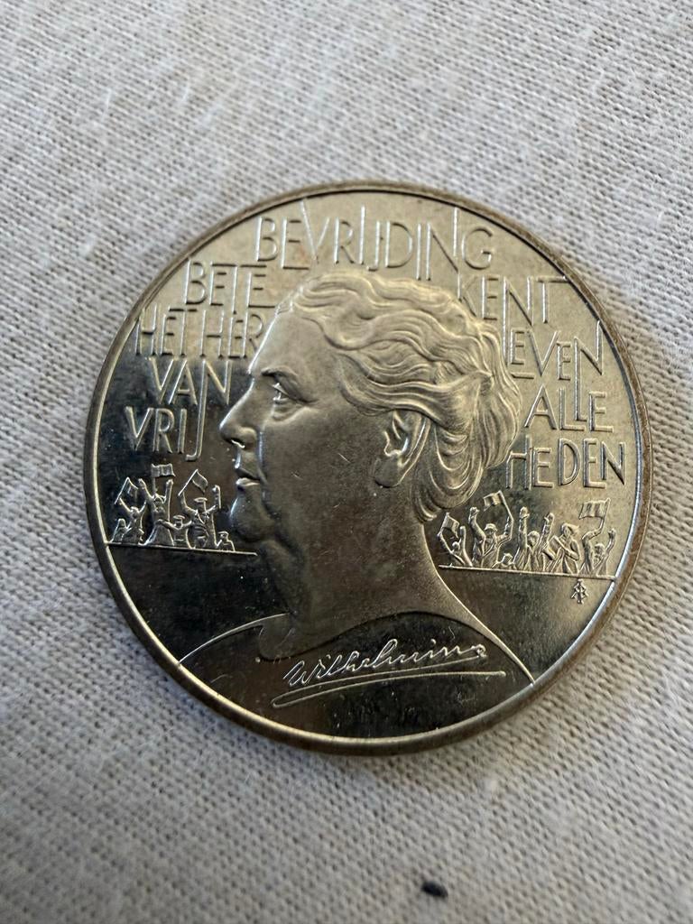 2½ ECU Bevrijdingsmunt Koningin Wilhelmina 1995, Ophalen of Verzenden, Koningin Wilhelmina, Overige waardes, Losse munt