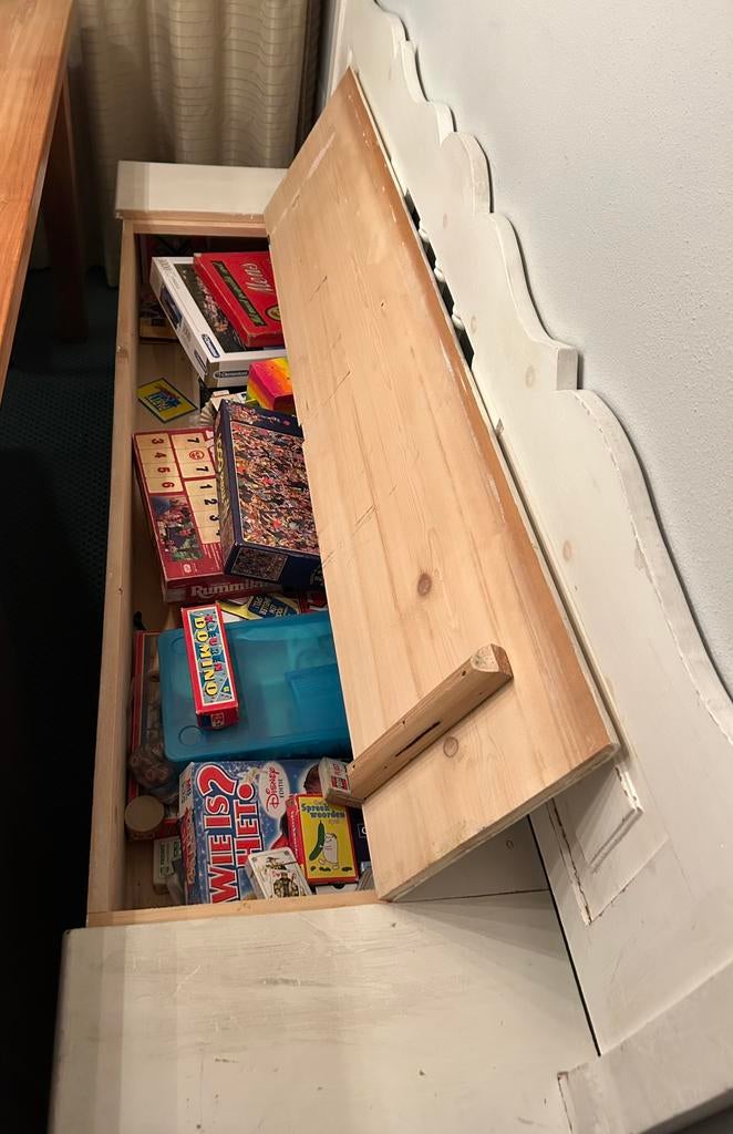 Houten klepbank met kussen, Ophalen, Minder dan 75 cm, 150 tot 200 cm, Zo goed als nieuw