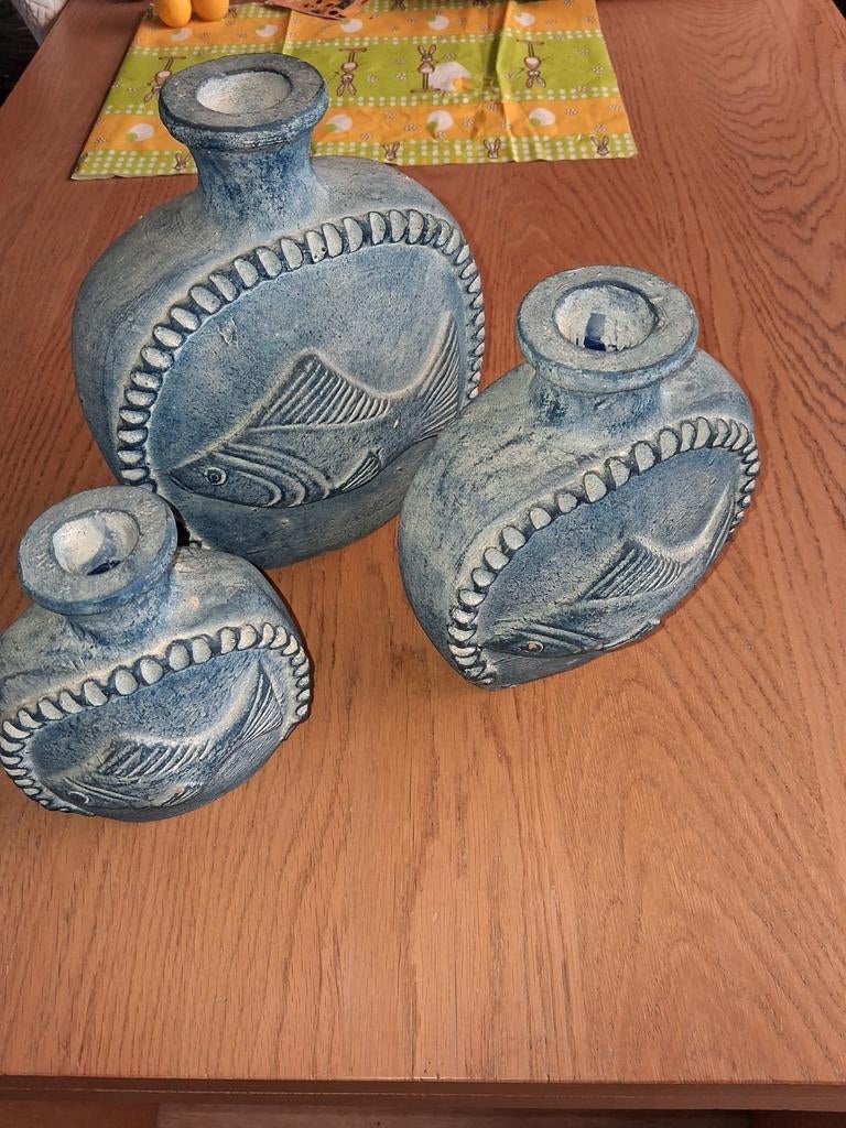 3 vaas kruiken, Huis en Inrichting, Ophalen, Overige materialen, Blauw, Zo goed als nieuw