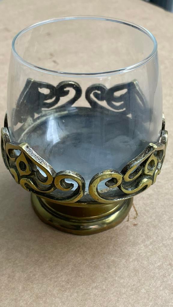 Glas in messing zetting, Antiek en Kunst, Ophalen of Verzenden