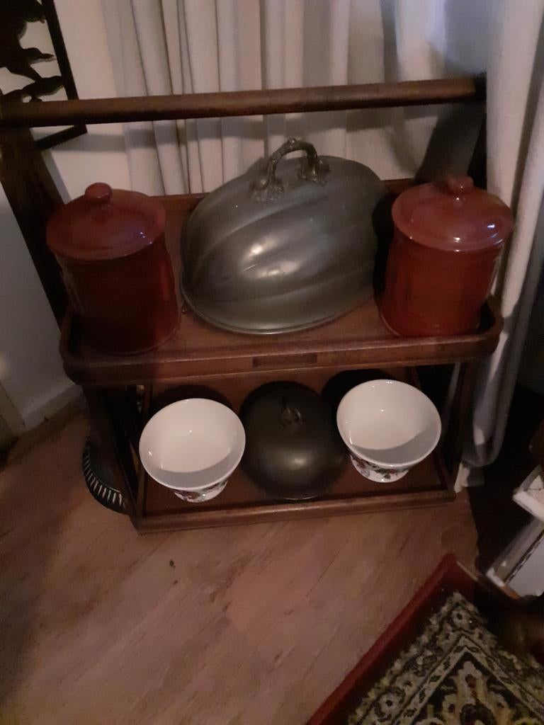 Antiek Engels serving tray inklapbaar 2 Dienbladen, Ophalen of Verzenden