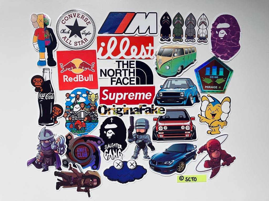 Stickers hypebeast Bape Shark Hoodie Kaws cartoon auto, Ophalen of Verzenden, Nieuw, Overige typen