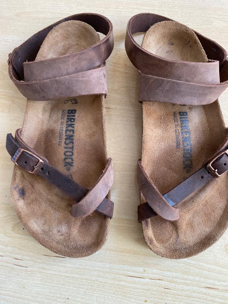 Birkenstock Sandalen met enkelband bruin zgan! 35 open voet, Bruin, Zo goed als nieuw, Birkenstock, Sandalen of Muiltjes