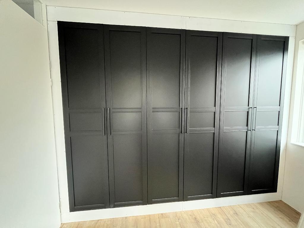 6 IKEA Pax antraciet deuren met NYDALA grepen, Ophalen, 200 cm of meer, 50 tot 100 cm, Zo goed als nieuw