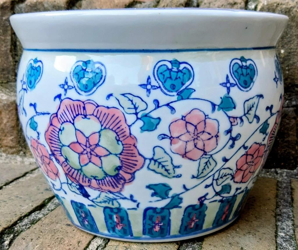 Vintage Chinese keramieken bloempot, Ophalen of Verzenden