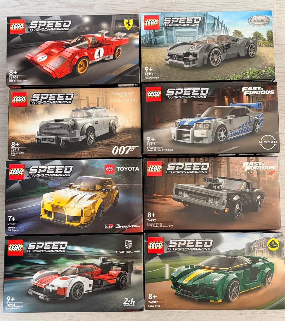 8x LEGO Speed Champions sets - Ongeopend, Lego, Nieuw, Inclusief doos, Complete set