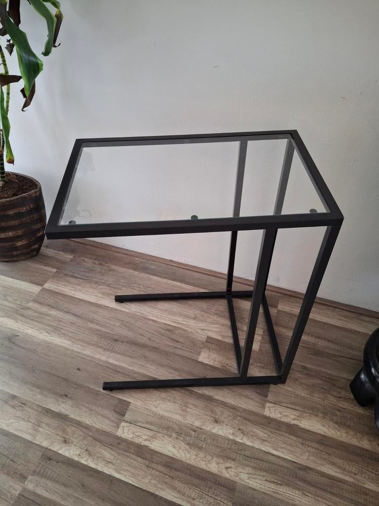 IKEA Vittsjö laptoptafel / bijzettafel, zwartbruin/glas, Ophalen, Gebruikt