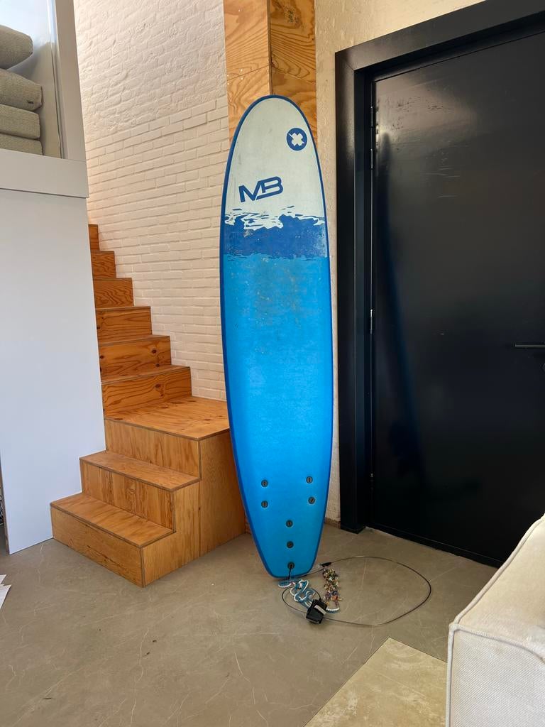 Surfboard softtop PRO SOFT W/STRINGER 7’0 blauw, Watersport en Boten, Golfsurfen, Ophalen, Gebruikt, Funboard, Met koord