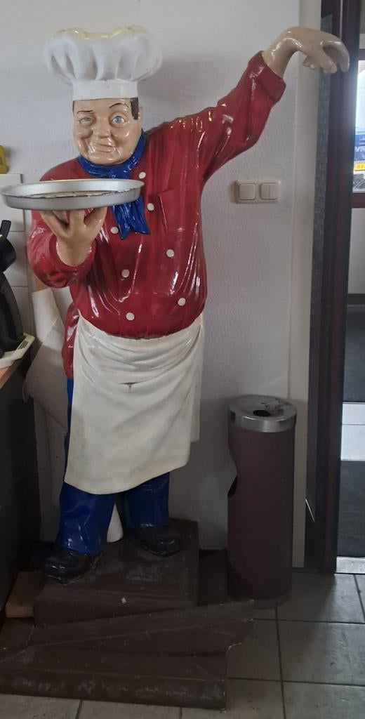 Grote kok pop stoep winkel reclame eye catcher, Ophalen, Zo goed als nieuw, Reclamebord