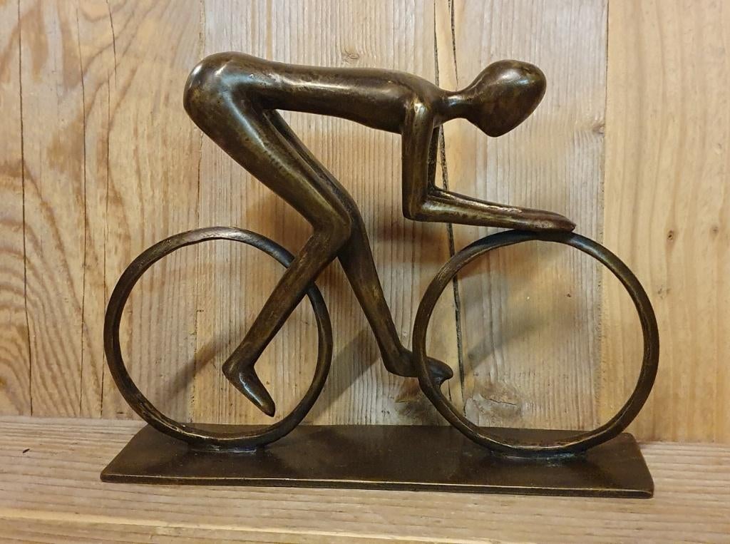 WIELRENNER / BRONZEN BEELD, Ophalen of Verzenden